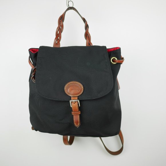 Dooney & Bourke Bags Dooney Bourke Backpack Purse Black Nylon Flap